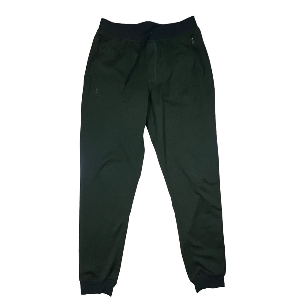 Under Armour Joggers Sweatpants Mens Size LARGE Green Loose Zip Pockets